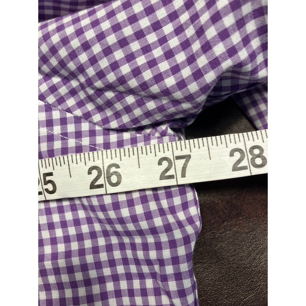 LAUREN Ralph Lauren Mens 17 1/2-32/33 Purple Check Classic Fit Non Iron Shirt - Picture 12 of 13